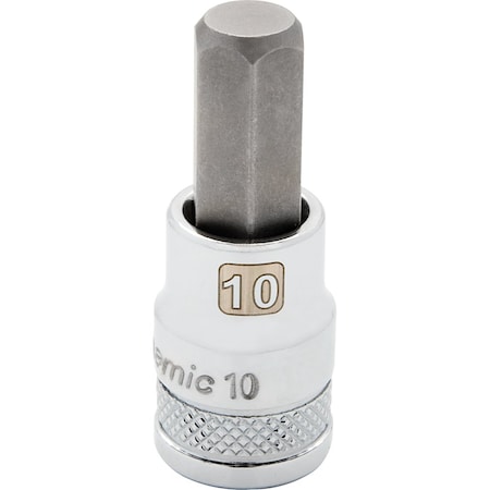 Dynamic Tools 3/8" Drive Metric Hex Head, 10mm Bit Std Length, Chrome Socket D006010